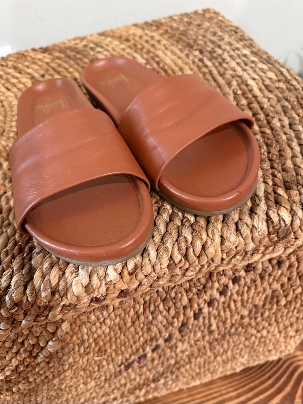 Beeks Tan Leather Slide Sandals - Women - Picture 3 of 5